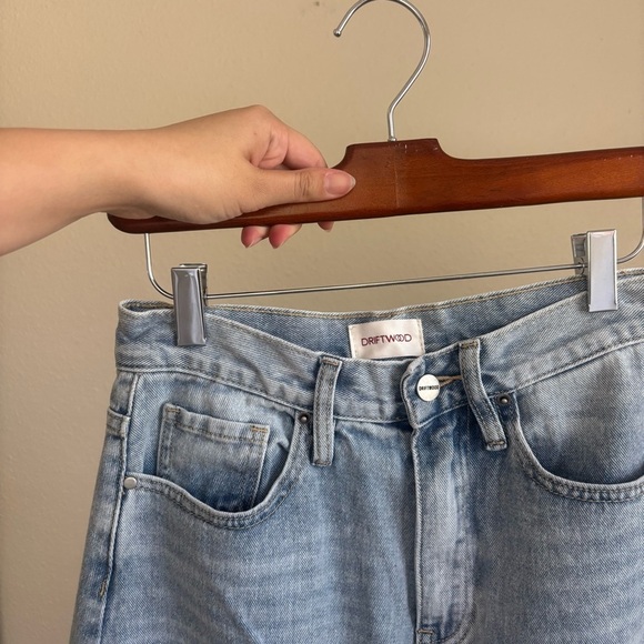 Driftwood denim midi skirt with middle slit - Picture 3 of 4